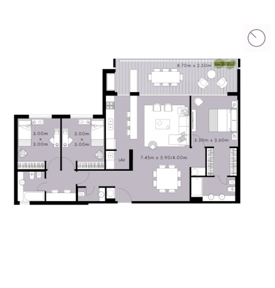 Importante 3 dormitorios con balcon terraza proyecto QUARTIER