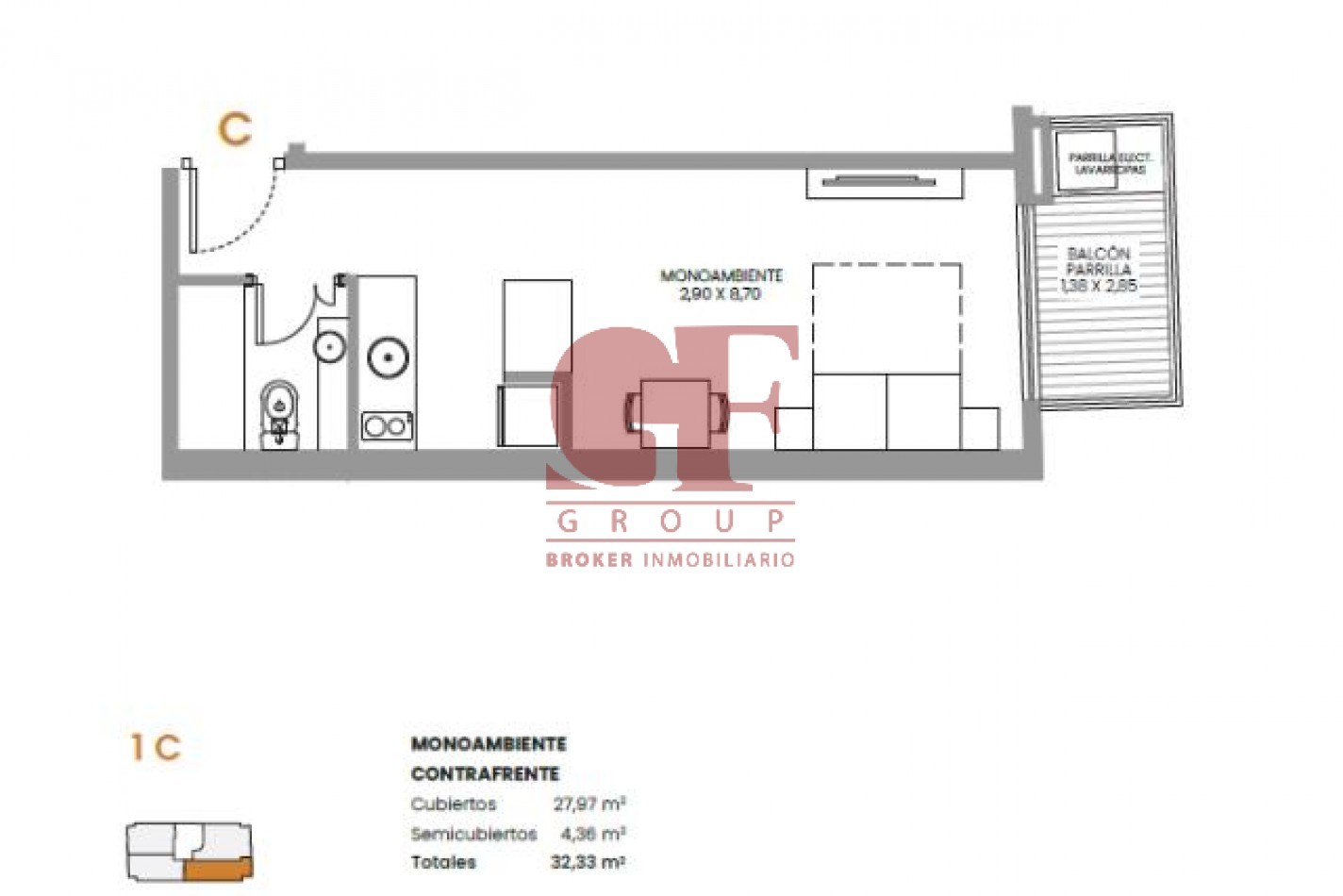 Comodo y funcional  proyecto de unidades de 1, 2 y 3 ambientes